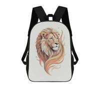 sinyumoney Sacs D'école Imprimés En 3D Pour Enfants 17inch Lion with Rose Digital Art Sac À Dos De Voyage Léger Sac À Livres Pour Enfants Garçons Et Filles
