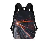 sinyumoney Sacs D'école Imprimés En 3D Pour Enfants 17inch Long Exposure in The Subwa Sac À Dos De Voyage Léger Sac À Livres Pour Enfants Garçons Et Filles