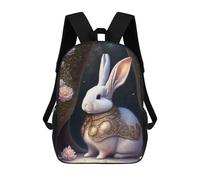 sinyumoney Sacs D'école Imprimés En 3D Pour Enfants 17inch Magical Armored Bunny Sac À Dos De Voyage Léger Sac À Livres Pour Enfants Garçons Et Filles