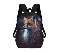 sinyumoney Sacs D'école Imprimés En 3D Pour Enfants 17inch Magical Fox in Flowers Sac À Dos De Voyage Léger Sac À Livres Pour Enfants Garçons Et Filles