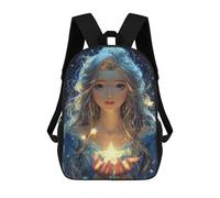 sinyumoney Sacs D'école Imprimés En 3D Pour Enfants 17inch Magical Star Holding Fairy Sac À Dos De Voyage Léger Sac À Livres Pour Enfants Garçons Et Filles