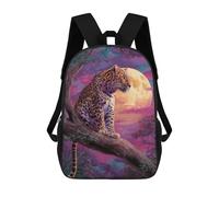 sinyumoney Sacs D'école Imprimés En 3D Pour Enfants 17inch Moonlit Leopard in Tree Sac À Dos De Voyage Léger Sac À Livres Pour Enfants Garçons Et Filles