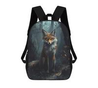 sinyumoney Sacs D'école Imprimés En 3D Pour Enfants 17inch Mystical Forest Fox Sac À Dos De Voyage Léger Sac À Livres Pour Enfants Garçons Et Filles