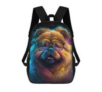 sinyumoney Sacs D'école Imprimés En 3D Pour Enfants 17inch Neon Pup Glasses Art Print Sac À Dos De Voyage Léger Sac À Livres Pour Enfants Garçons Et Filles