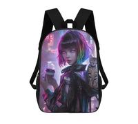 sinyumoney Sacs D'école Imprimés En 3D Pour Enfants 17inch Neon Street Scene-1 Sac À Dos De Voyage Léger Sac À Livres Pour Enfants Garçons Et Filles