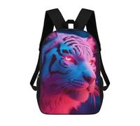 sinyumoney Sacs D'école Imprimés En 3D Pour Enfants 17inch Neon White Tiger Portrait Sac À Dos De Voyage Léger Sac À Livres Pour Enfants Garçons Et Filles