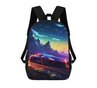 sinyumoney Sacs D'école Imprimés En 3D Pour Enfants 17inch Night Drive Adventure -2 Sac À Dos De Voyage Léger Sac À Livres Pour Enfants Garçons Et Filles