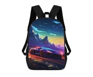 sinyumoney Sacs D'école Imprimés En 3D Pour Enfants 17inch Night Drive Adventure -2 Sac À Dos De Voyage Léger Sac À Livres Pour Enfants Garçons Et Filles