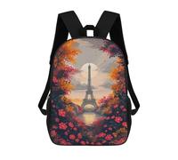 sinyumoney Sacs D'école Imprimés En 3D Pour Enfants 17inch Paris Eiffel Tower Autumn Scenery -1 Sac À Dos De Voyage Léger Sac À Livres Pour Enfants Garçons Et Filles