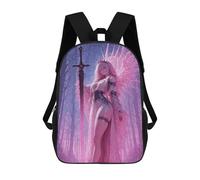 sinyumoney Sacs D'école Imprimés En 3D Pour Enfants 17inch Pink Haired Warrior with Sword Sac À Dos De Voyage Léger Sac À Livres Pour Enfants Garçons Et Filles