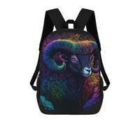 sinyumoney Sacs D'école Imprimés En 3D Pour Enfants 17inch Rainbow Ram Art Print Sac À Dos De Voyage Léger Sac À Livres Pour Enfants Garçons Et Filles