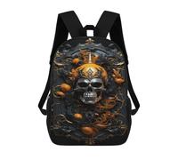 sinyumoney Sacs D'école Imprimés En 3D Pour Enfants 17inch Spooky Skull Artwork Sac À Dos De Voyage Léger Sac À Livres Pour Enfants Garçons Et Filles