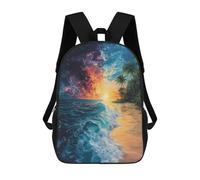 sinyumoney Sacs D'école Imprimés En 3D Pour Enfants 17inch Tropical Storm Sunset Beach Sac À Dos De Voyage Léger Sac À Livres Pour Enfants Garçons Et Filles