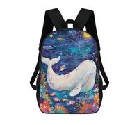 sinyumoney Sacs D'école Imprimés En 3D Pour Enfants 17inch Whale Dreams Underwater Sac À Dos De Voyage Léger Sac À Livres Pour Enfants Garçons Et Filles