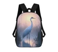 sinyumoney Sacs D'école Imprimés En 3D Pour Enfants 17inch White Crane at Sunrise Sac À Dos De Voyage Léger Sac À Livres Pour Enfants Garçons Et Filles