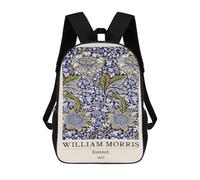 sinyumoney Sacs D'école Imprimés En 3D Pour Enfants 17inch William Morris Kennet Floral Blue Sac À Dos De Voyage Léger Sac À Livres Pour Enfants Garçons Et Filles