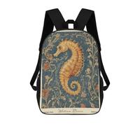 sinyumoney Sacs D'école Imprimés En 3D Pour Enfants 17inch William Morris Seahorse Nautical Sac À Dos De Voyage Léger Sac À Livres Pour Enfants Garçons Et Filles