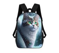 sinyumoney Sacs D'école Imprimés En 3D Pour Enfants 17inch Winter Fantasy Cat Art Print Sac À Dos De Voyage Léger Sac À Livres Pour Enfants Garçons Et Filles