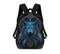 sinyumoney Sacs D'école Imprimés En 3D Pour Enfants 17inch Wolf Dreamcatcher Wall Art Print-1 Sac À Dos De Voyage Léger Sac À Livres Pour Enfants Garçons Et Filles