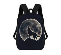 sinyumoney Sacs D'école Imprimés En 3D Pour Enfants 17inch Wolf Howling Under Moon Sac À Dos De Voyage Léger Sac À Livres Pour Enfants Garçons Et Filles