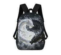 sinyumoney Sacs D'école Imprimés En 3D Pour Enfants 17inch Yin Yang Dragons Sac À Dos De Voyage Léger Sac À Livres Pour Enfants Garçons Et Filles