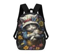 sinyumoney Sacs D'école Pour Enfants Imprimés En 3D Adorable Nurse Cat with Kitten -1 Sac À Dos De Voyage Léger, Sac À Livres, Sac D'école Pour Enfants Garçons Et Filles 17inch