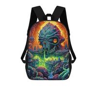 sinyumoney Sacs D'école Pour Enfants Imprimés En 3D Alien Cityscape Surreal Artwork Sac À Dos De Voyage Léger, Sac À Livres, Sac D'école Pour Enfants Garçons Et Filles 17inch