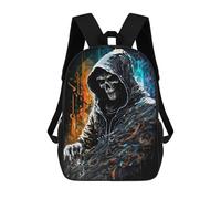 sinyumoney Sacs D'école Pour Enfants Imprimés En 3D Artistic Grim Reaper Illustration Sac À Dos De Voyage Léger, Sac À Livres, Sac D'école Pour Enfants Garçons Et Filles 17inch