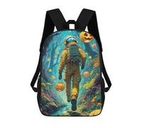 sinyumoney Sacs D'école Pour Enfants Imprimés En 3D Astronaut in Halloween Forest -1 Sac À Dos De Voyage Léger, Sac À Livres, Sac D'école Pour Enfants Garçons Et Filles 17inch