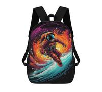 sinyumoney Sacs D'école Pour Enfants Imprimés En 3D Astronaut Surfing Cosmic Wave Sac À Dos De Voyage Léger, Sac À Livres, Sac D'école Pour Enfants Garçons Et Filles 17inch