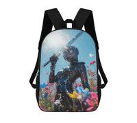sinyumoney Sacs D'école Pour Enfants Imprimés En 3D Black Latex Warrior in Flower Field Sac À Dos De Voyage Léger, Sac À Livres, Sac D'école Pour Enfants Garçons Et Filles 17inch