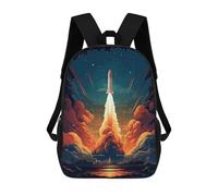 sinyumoney Sacs D'école Pour Enfants Imprimés En 3D Blast Off Space Rocket Sac À Dos De Voyage Léger, Sac À Livres, Sac D'école Pour Enfants Garçons Et Filles 17inch