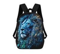 sinyumoney Sacs D'école Pour Enfants Imprimés En 3D Blue Lion Artwork Sac À Dos De Voyage Léger, Sac À Livres, Sac D'école Pour Enfants Garçons Et Filles 17inch