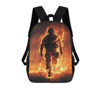 sinyumoney Sacs D'école Pour Enfants Imprimés En 3D Burning Soldier Sac À Dos De Voyage Léger, Sac À Livres, Sac D'école Pour Enfants Garçons Et Filles 17inch