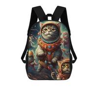 sinyumoney Sacs D'école Pour Enfants Imprimés En 3D Cats in Space Adventure Sac À Dos De Voyage Léger, Sac À Livres, Sac D'école Pour Enfants Garçons Et Filles 17inch
