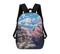 sinyumoney Sacs D'école Pour Enfants Imprimés En 3D Cherry Blossom Path to Mount Fuji Sac À Dos De Voyage Léger, Sac À Livres, Sac D'école Pour Enfants Garçons Et Filles 17inch