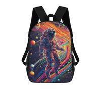 sinyumoney Sacs D'école Pour Enfants Imprimés En 3D Colorful Astronaut in Space -1 Sac À Dos De Voyage Léger, Sac À Livres, Sac D'école Pour Enfants Garçons Et Filles 17inch