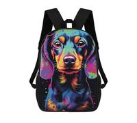 sinyumoney Sacs D'école Pour Enfants Imprimés En 3D Colorful Dachshund Portrait -1 Sac À Dos De Voyage Léger, Sac À Livres, Sac D'école Pour Enfants Garçons Et Filles 17inch