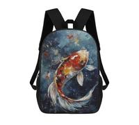 sinyumoney Sacs D'école Pour Enfants Imprimés En 3D Colorful Koi Fish Painting-5 Sac À Dos De Voyage Léger, Sac À Livres, Sac D'école Pour Enfants Garçons Et Filles 17inch