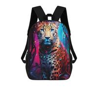 sinyumoney Sacs D'école Pour Enfants Imprimés En 3D Colorful Leopard in Forest Sac À Dos De Voyage Léger, Sac À Livres, Sac D'école Pour Enfants Garçons Et Filles 17inch