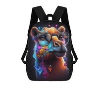 sinyumoney Sacs D'école Pour Enfants Imprimés En 3D Colorful Llama with Crystal Necklace Sac À Dos De Voyage Léger, Sac À Livres, Sac D'école Pour Enfants Garçons Et Filles 17inch