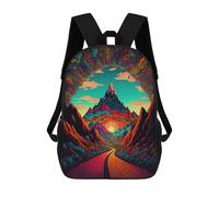 sinyumoney Sacs D'école Pour Enfants Imprimés En 3D Colorful Mountain Sunset Path -1 Sac À Dos De Voyage Léger, Sac À Livres, Sac D'école Pour Enfants Garçons Et Filles 17inch