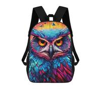 sinyumoney Sacs D'école Pour Enfants Imprimés En 3D Colorful Owl Artwork-12 Sac À Dos De Voyage Léger, Sac À Livres, Sac D'école Pour Enfants Garçons Et Filles 17inch