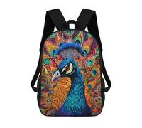 sinyumoney Sacs D'école Pour Enfants Imprimés En 3D Colorful Peacock Artwork-17 Sac À Dos De Voyage Léger, Sac À Livres, Sac D'école Pour Enfants Garçons Et Filles 17inch
