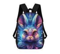 sinyumoney Sacs D'école Pour Enfants Imprimés En 3D Colorful Rabbit Portrait -3 Sac À Dos De Voyage Léger, Sac À Livres, Sac D'école Pour Enfants Garçons Et Filles 17inch