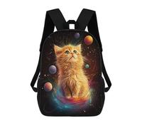 sinyumoney Sacs D'école Pour Enfants Imprimés En 3D Cosmic Kitten Adventure Sac À Dos De Voyage Léger, Sac À Livres, Sac D'école Pour Enfants Garçons Et Filles 17inch