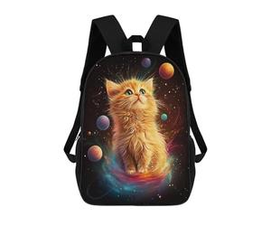 sinyumoney Sacs D'école Pour Enfants Imprimés En 3D Cosmic Kitten Adventure Sac À Dos De Voyage Léger, Sac À Livres, Sac D'école Pour Enfants Garçons Et Filles 17inch