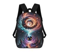 sinyumoney Sacs D'école Pour Enfants Imprimés En 3D Cosmic Yin-Yang Swirl-1 Sac À Dos De Voyage Léger, Sac À Livres, Sac D'école Pour Enfants Garçons Et Filles 17inch
