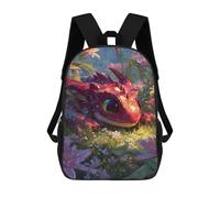 sinyumoney Sacs D'école Pour Enfants Imprimés En 3D Cute Red Dragon in Flower Meadow Sac À Dos De Voyage Léger, Sac À Livres, Sac D'école Pour Enfants Garçons Et Filles 17inch