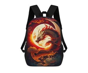 sinyumoney Sacs D'école Pour Enfants Imprimés En 3D Dragon Moon Rising -3 Sac À Dos De Voyage Léger, Sac À Livres, Sac D'école Pour Enfants Garçons Et Filles 17inch